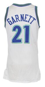 1995-1996 Kevin Garnett Rookie Minnesota Timberwolves Game-Used Home Jersey 