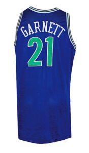 1995-1996 Kevin Garnett Rookie Minnesota Timberwolves Game-Used Road Jersey