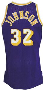 1995-1996 Magic Johnson Los Angeles Lakers Game-Used Road Jersey