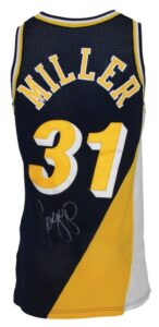 1995-1996 Reggie Miller Indiana Pacers Autographed Road Uniform