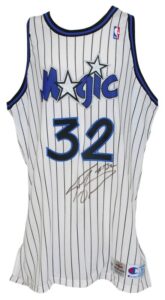 1995-1996 Shaquille O’Neal Orlando Magic Game-Used & Autographed Home Jersey