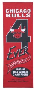 1995-96 Chicago Bulls “Champions 4 Ever” & “72-10 Bulls Champs” City of Chicago Championship Street Banners