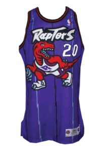 1995-96 Damon Stoudamire Rookie Toronto Raptors Game-Used Road Jersey 