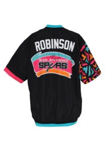 1995-96 David Robinson San Antonio Spurs Worn & Autographed Warm-Up Jacket with Mid 1990’s Attributed Autographed Shooting Shirt (2)(JSA)