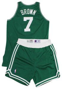 1995-96 Dee Brown Boston Celtics Game-Used Road Uniform