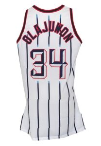 1995-96 Hakeem Olajuwon Houston Rockets Game-Used Home Jersey 