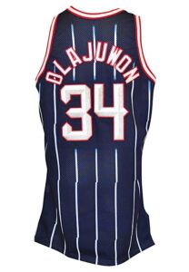 1995-96 Hakeem Olajuwon Houston Rockets Game-Used Road Jersey