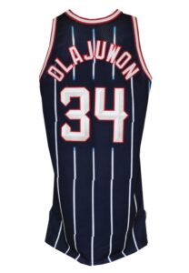 1995-96 Hakeem Olajuwon Houston Rockets Game-Used Road Jersey 