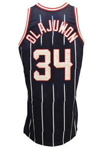 1995-96 Hakeem Olajuwon Houston Rockets Game-Used Road Uniform