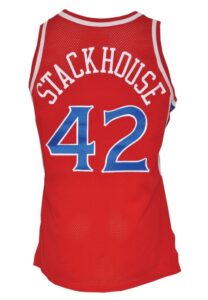 1995-96 Jerry Stackhouse Rookie Philadelphia 76ers Game-Used Home Autographed & Road Uniforms