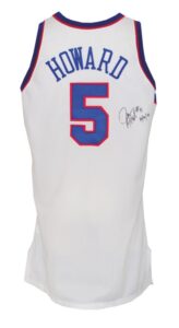 1995-96 Juwan Howard Washington Bullets Game-Used & Autographed Home Jersey (JSA)