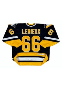 1995-96 Mario Lemieux Pittsburgh Penguins Game-Used Black Jersey