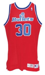 1995-96 Rasheed Wallace Rookie Washington Bullets Game-Used Road Jersey 