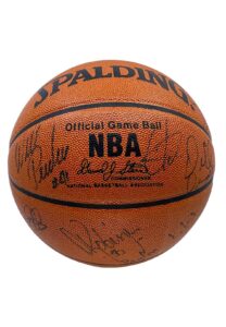 1995-96 San Antonio Spurs Team-Signed Basketball