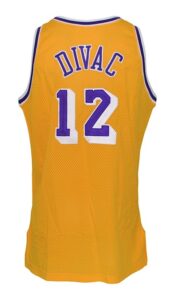 1995-96 Vlade Divac Los Angeles Lakers Game-Used Home Jersey