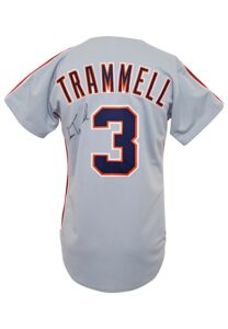 1995 Alan Trammell Detroit Tigers Game-Used & Autographed Road Jersey