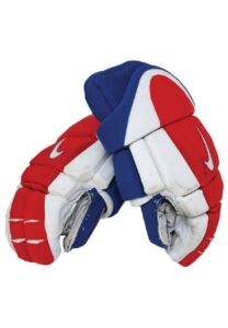 1995 Alexei Kovalev New York Rangers Game-Used & Autographed Skates with 1997-98 Game-Used Gloves