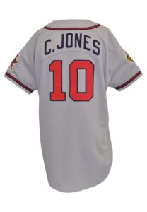 1995 Chipper Jones Atlanta Braves World Series Game-Used Road Jersey