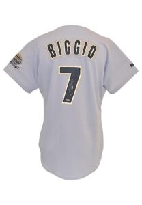 1995 Craig Biggio Houston Astros Game-Used & Autographed Road Jersey