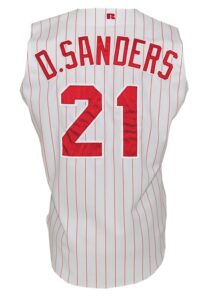 1995 Deion Sanders Cincinnati Reds Game-Used Home Jersey Vest