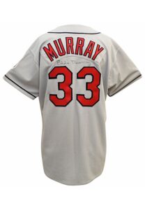 1995 Eddie Murray Cleveland Indians Game-Used & Autographed Road Jersey