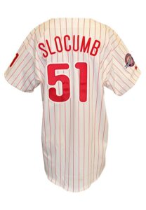 1995 Heathcliff Slocumb Philadelphia Phillies Game-Used Home Jersey