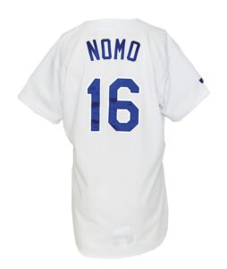 1995 Hideo Nomo Rookie Los Angeles Dodgers Game-Used Home Jersey