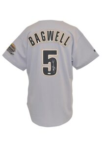 1995 Jeff Bagwell Houston Astros Game-Used & Autographed Road Jersey