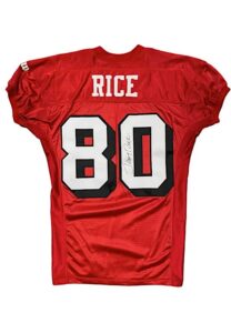 1995 Jerry Rice San Francisco 49ers Playoffs Game-Used & Autographed Throwback Jersey