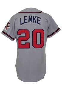 1995 Mark Lemke Atlanta Braves Game-Used Road Jersey