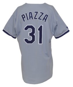 1995 Mike Piazza Los Angeles Dodgers Game-Used Road Jersey & 1997 Mike Piazza Los Angeles Dodgers Worn Batting Practice Jersey