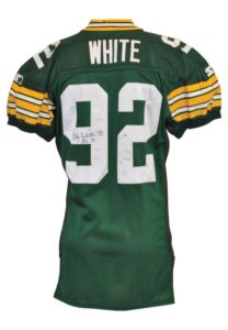 1995 Reggie White Green Bay Packers Game-Used & Autographed Road Jersey