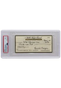 1995 Ronald Reagan Autographed Check