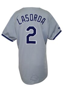 1995 Tommy Lasorda Los Angeles Dodgers Manager-Worn & Autographed Road Jersey