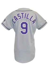 1995 Vinny Castilla Colorado Rockies Game-Used & Autographed Road Jersey