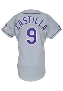 1995 Vinny Castilla Colorado Rockies Game-Used & Autographed Road Jersey