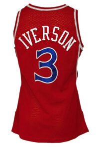 1996-1997 Allen Iverson Rookie Philadelphia 76ers Game-Used Road Uniform