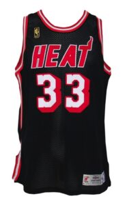 1996-1997 Alonzo Mourning Miami Heat Game-Used Road Jersey