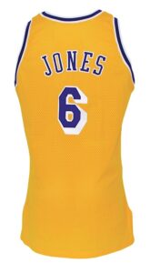 1996-1997 Eddie Jones Los Angeles Lakers Game-Used & Autographed Home Jersey (JSA)