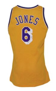 1996-1997 Eddie Jones Los Angeles Lakers Game-Used & Autographed Home Jersey