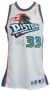 1996-1997 Grant Hill Detroit Pistons Game-Used & Autographed Home Jersey