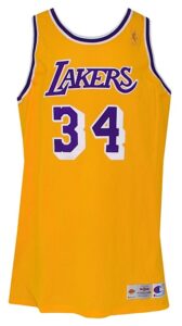 1996-1997 Shaquille O’Neal Los Angeles Lakers Game-Used Home Jersey