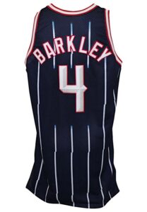 1996-97 Charles Barkley Houston Rockets Game-Used Blue Jersey