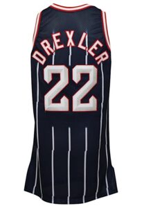 1996-97 Clyde Drexler Houston Rockets Game-Used Road Jersey