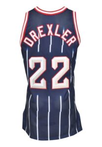 1996-97 Clyde Drexler Houston Rockets Game-Used Road Jersey 