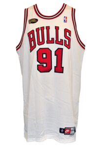 1996-97 Dennis Rodman Chicago Bulls NBA Finals Home Game Jersey