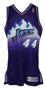 1996-97 Greg Foster Utah Jazz Game-Used Road Jersey 