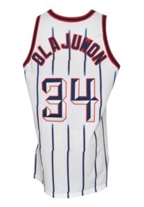 1996-97 Hakeem Olajuwon Houston Rockets Game-Used Home Jersey