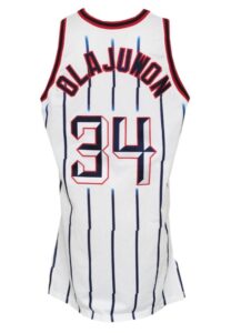 1996-97 Hakeem Olajuwon Houston Rockets Game-Used Home Jersey