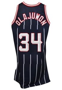 1996-97 Hakeem Olajuwon Houston Rockets Game-Used Road Jersey (Equipment Manager Family LOA)